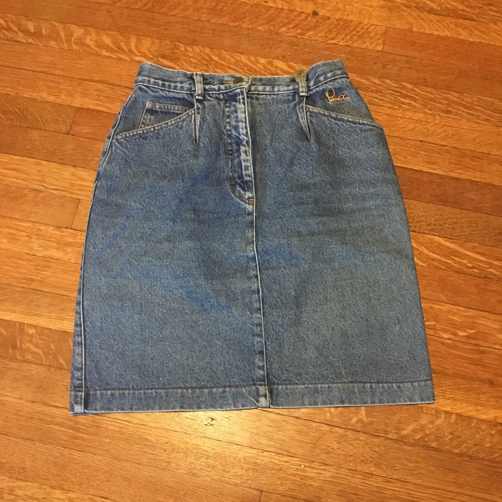 Vintage denim high waisted skirt